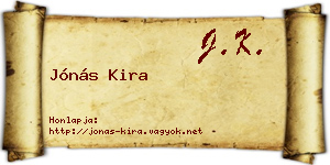 Jónás Kira névjegykártya